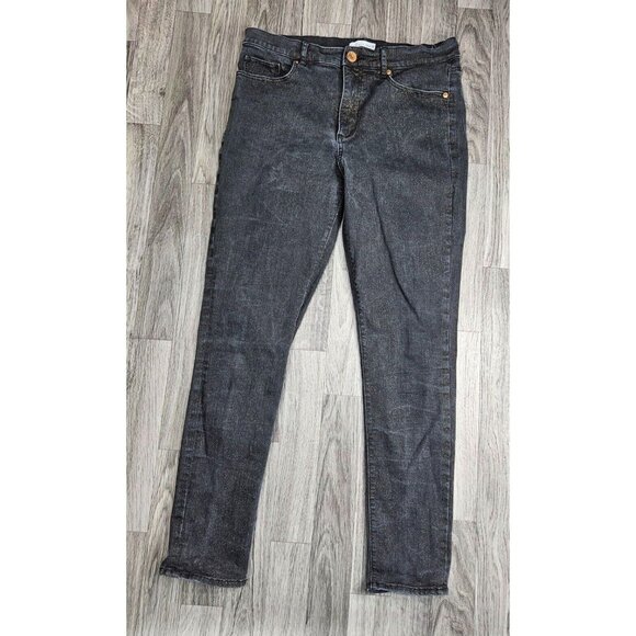(3/$35) Loft Size 31 / 12 Skinny Slim Pockets Copper Metallic Grey Denim Jeans - Picture 1 of 12